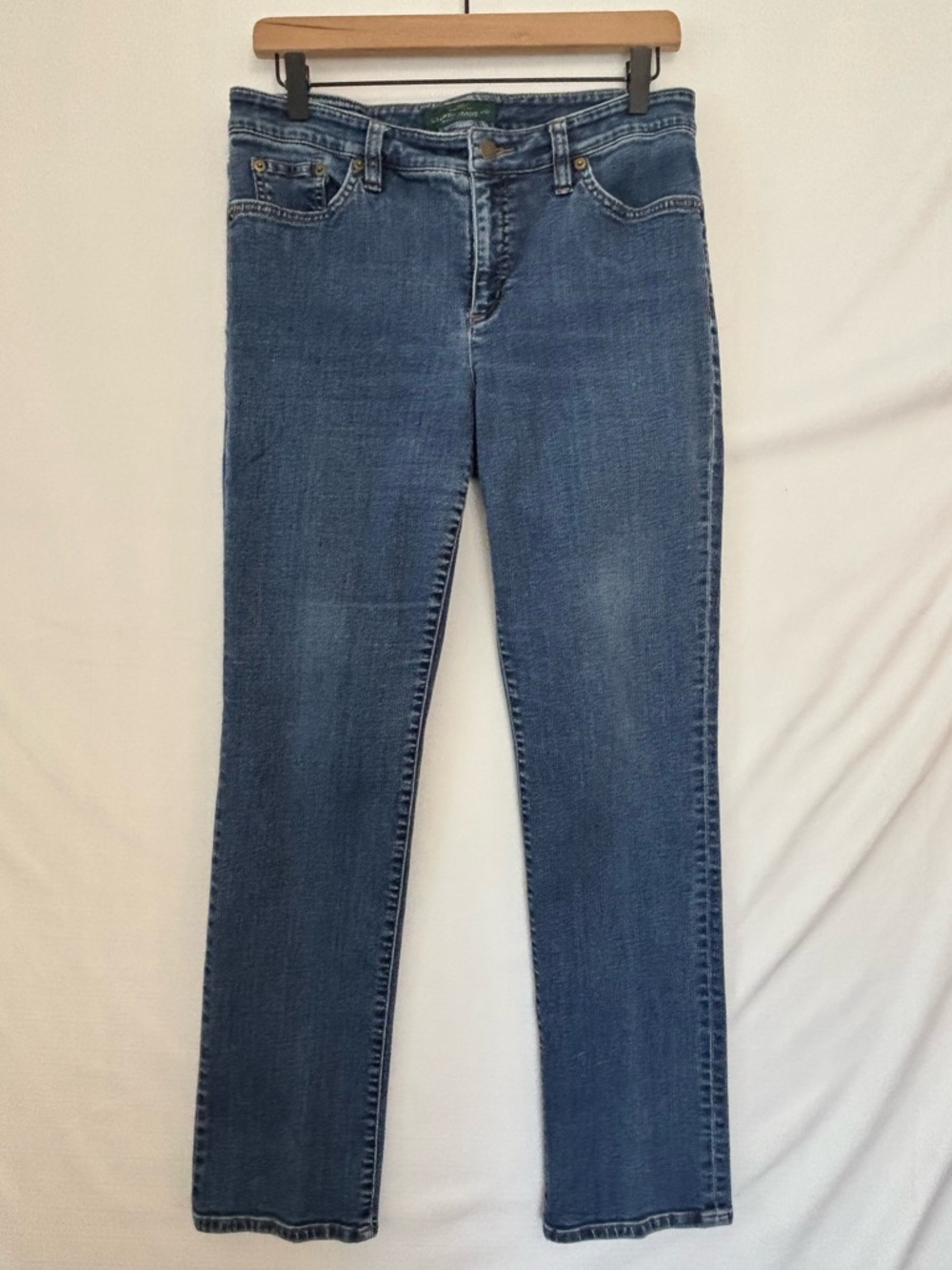 LAUREN JEANS CO. Medium Wash Straight Leg Stretch Jeans Size 10
